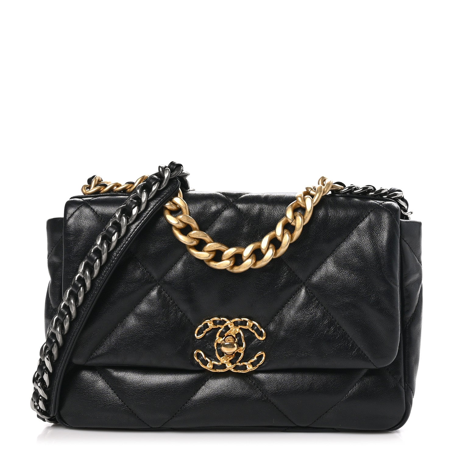 Chanel Goatskin Quilted Medium Chanel 19 Flap Black 1 of 10