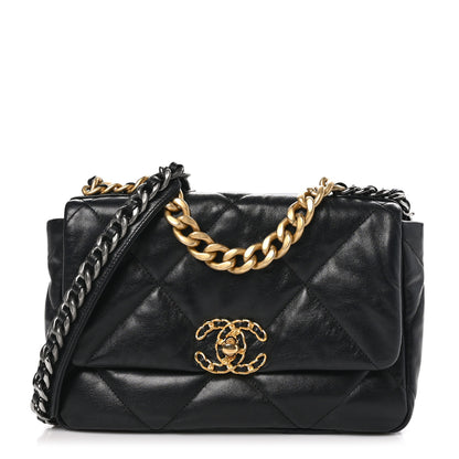 Chanel Goatskin Quilted Medium Chanel 19 Flap Black 1 of 10
