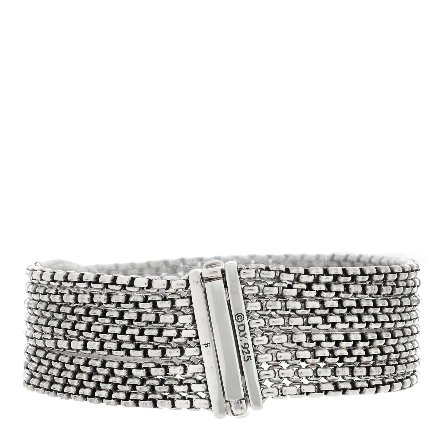 Sterling Silver Eight-Row Box Chain Bracelet