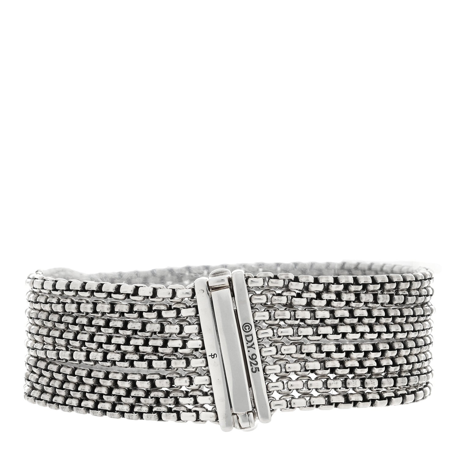 David Yurman Sterling Silver Eight-Row Box Chain Bracelet 2 of 3