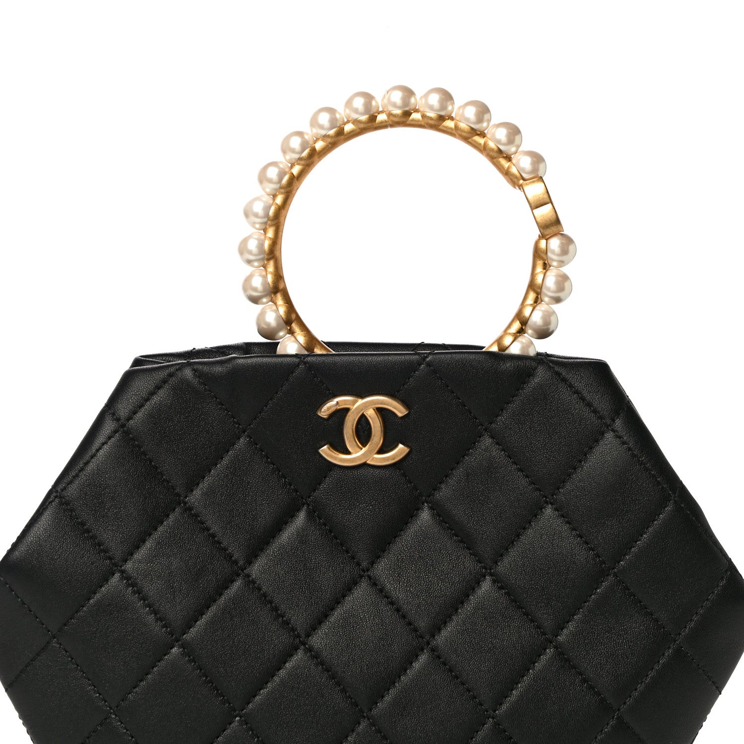 Chanel Lambskin Quilted Pearl Crown Clutch Bag Black 8 of 11