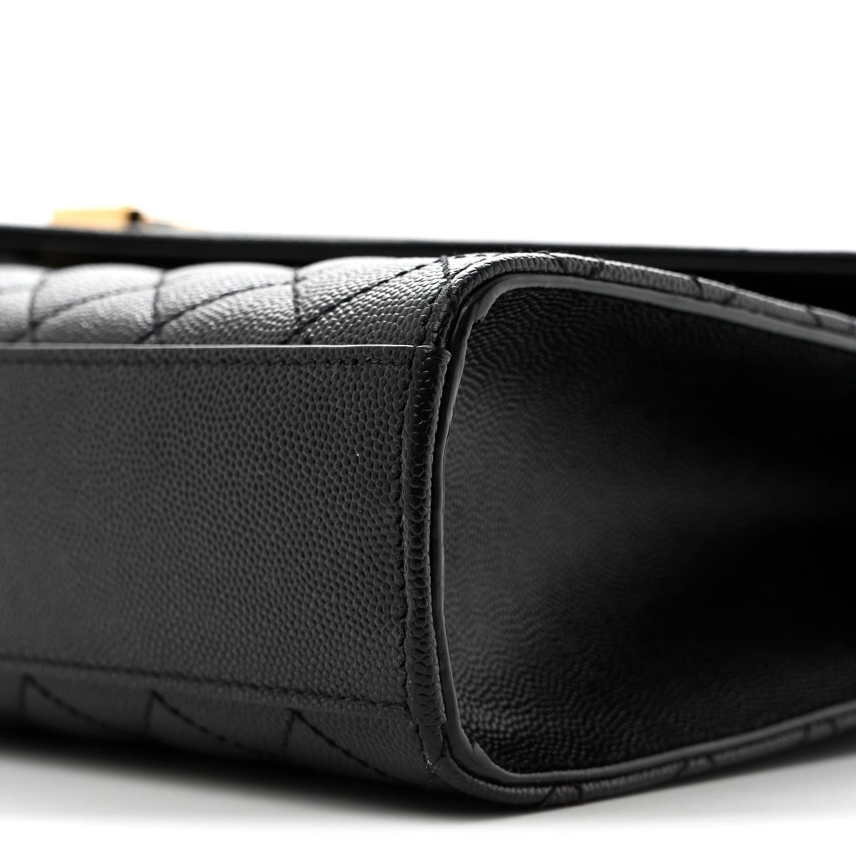 Grain De Poudre Textured Mixed Matelasse Large Triquilt Monogram Satchel Black