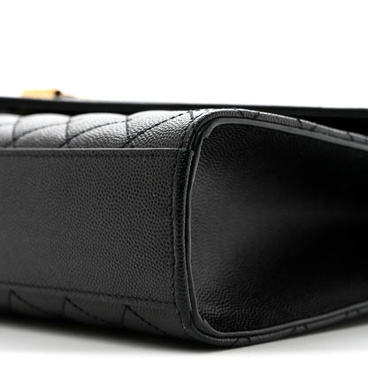 Saint Laurent Grain De Poudre Textured Mixed Matelasse Large Triquilt Monogram Satchel Black 10 of 12