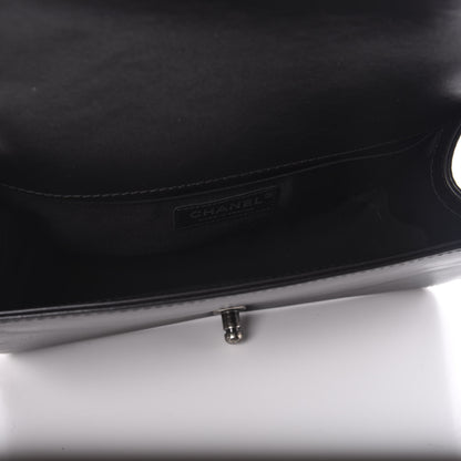 Chanel Goatskin Quilted Medium Boy Top Handle Flap Black 5 of 11