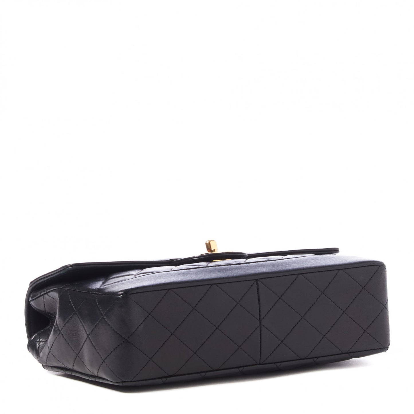 Lambskin Quilted Medium Single Flap Black