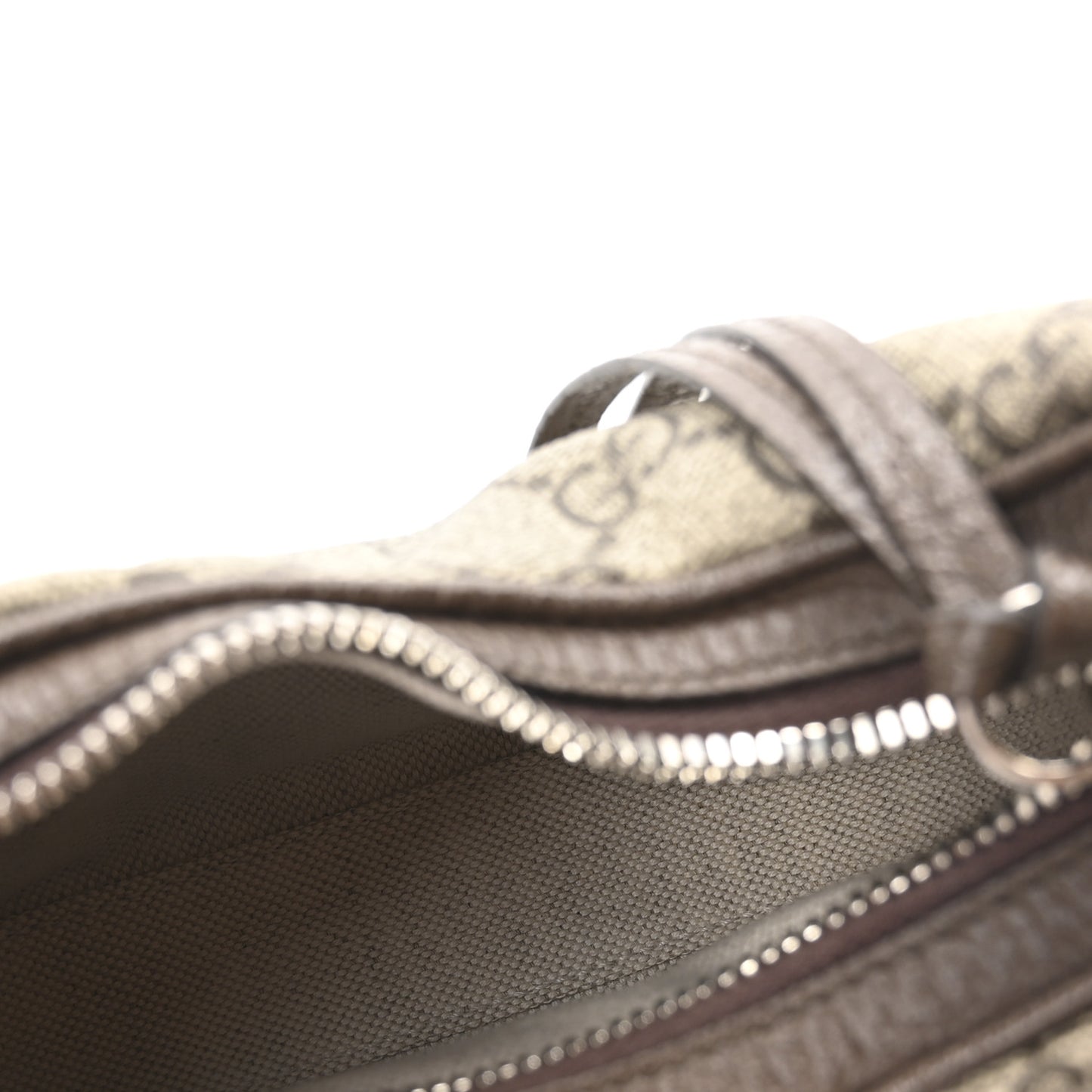 GG Supreme Monogram Textured Dollar Calfskin Web Mini Attache Bag Beige Ebony New Acero Beige Ebony New Acero