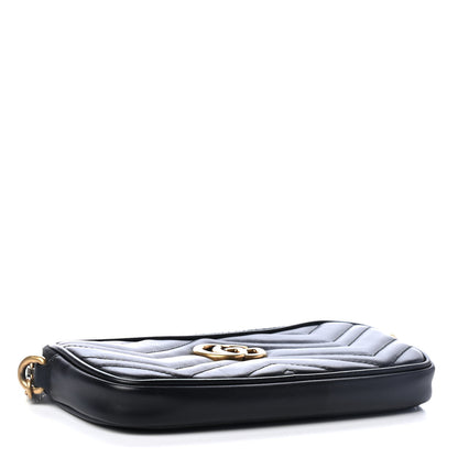 Gucci Calfskin Matelasse Mini GG Marmont Chain Crossbody Bag Black 3 of 5