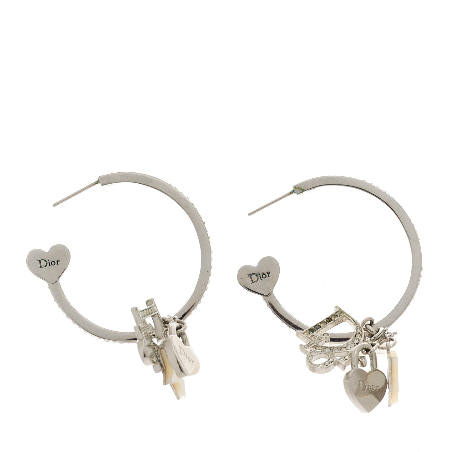 Crystal Hoop Earrings Silver