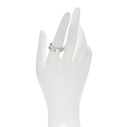 Cartier 18K White Gold 3 Diamond 5.5mm LOVE Ring 57 8 2 of 4