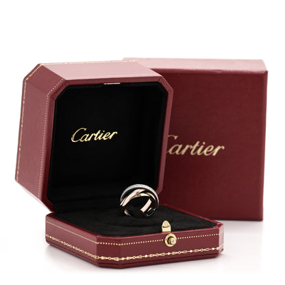 Cartier 18K White Yellow Pink Gold Diamond Small Trinity Paved Ring  52 6 5 of 5