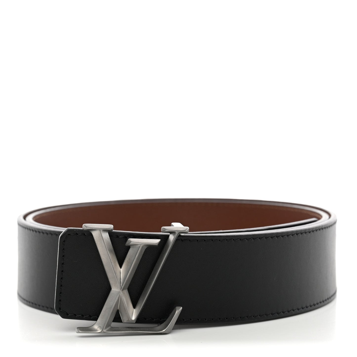 Calfskin 40mm LV Pyramide Reversible Belt 100 40 Black