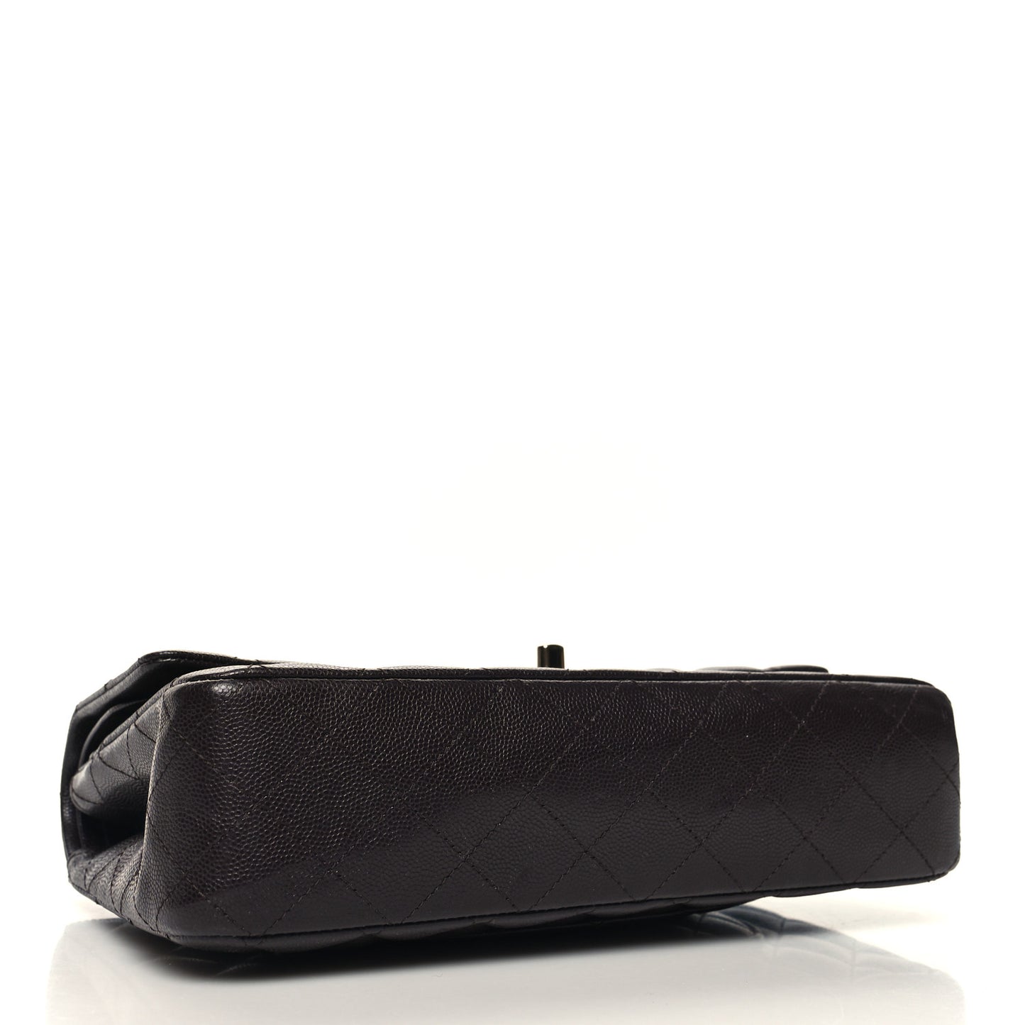 Caviar Quilted Small Double Flap Dark Brown