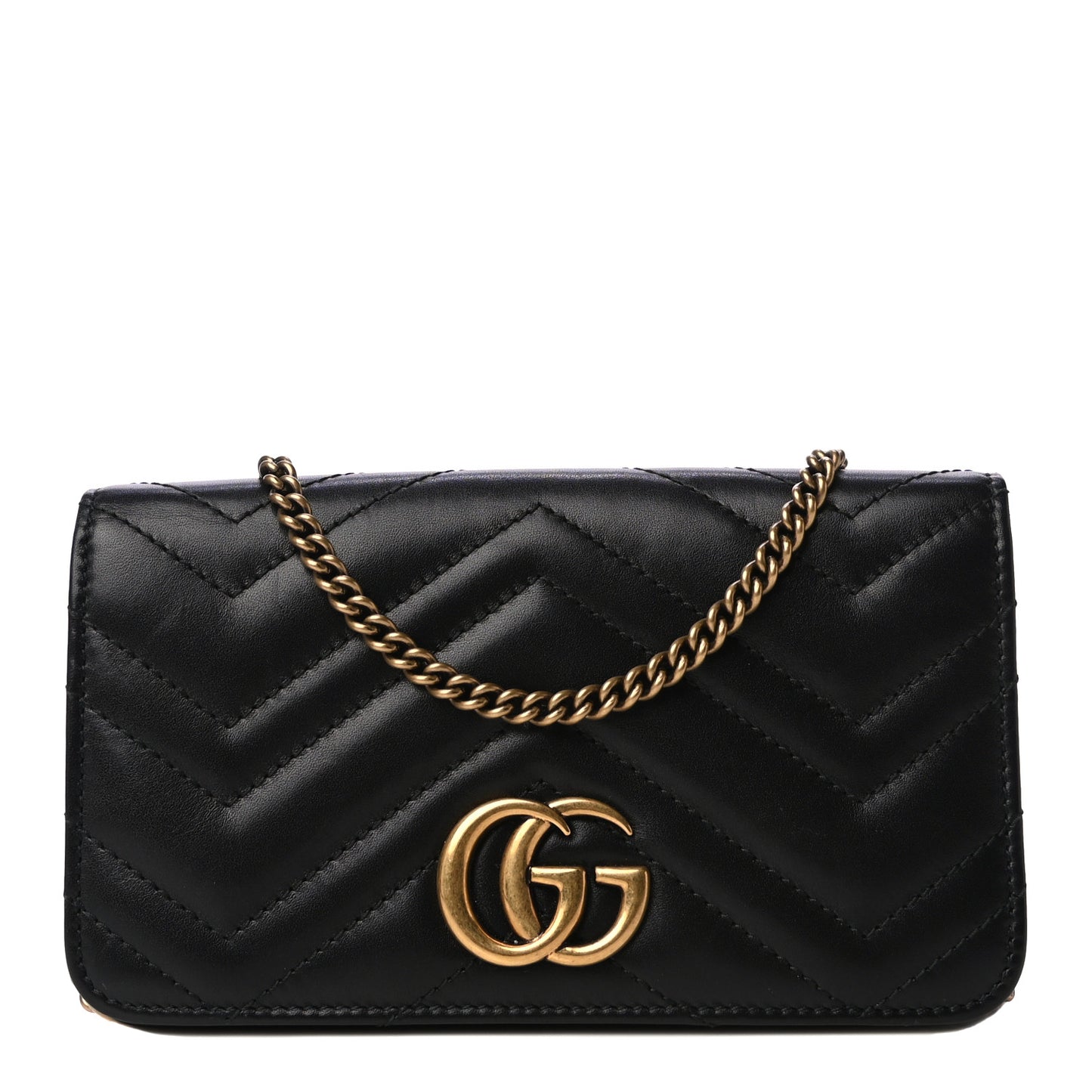 Calfskin Matelasse GG Marmont Mini Bag Black