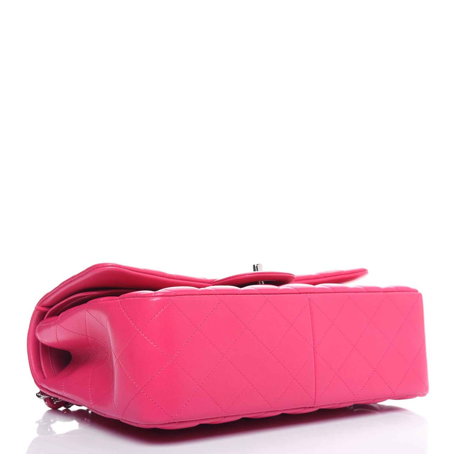 Chanel Lambskin Quilted Jumbo Double Flap Dark Pink 4 of 14