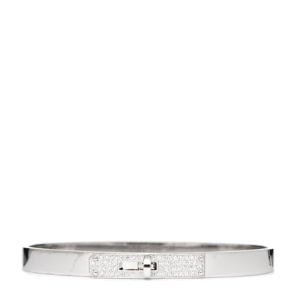 Hermes 18K White Gold Diamond PM Kelly Pave Bracelet SH 1 of 6