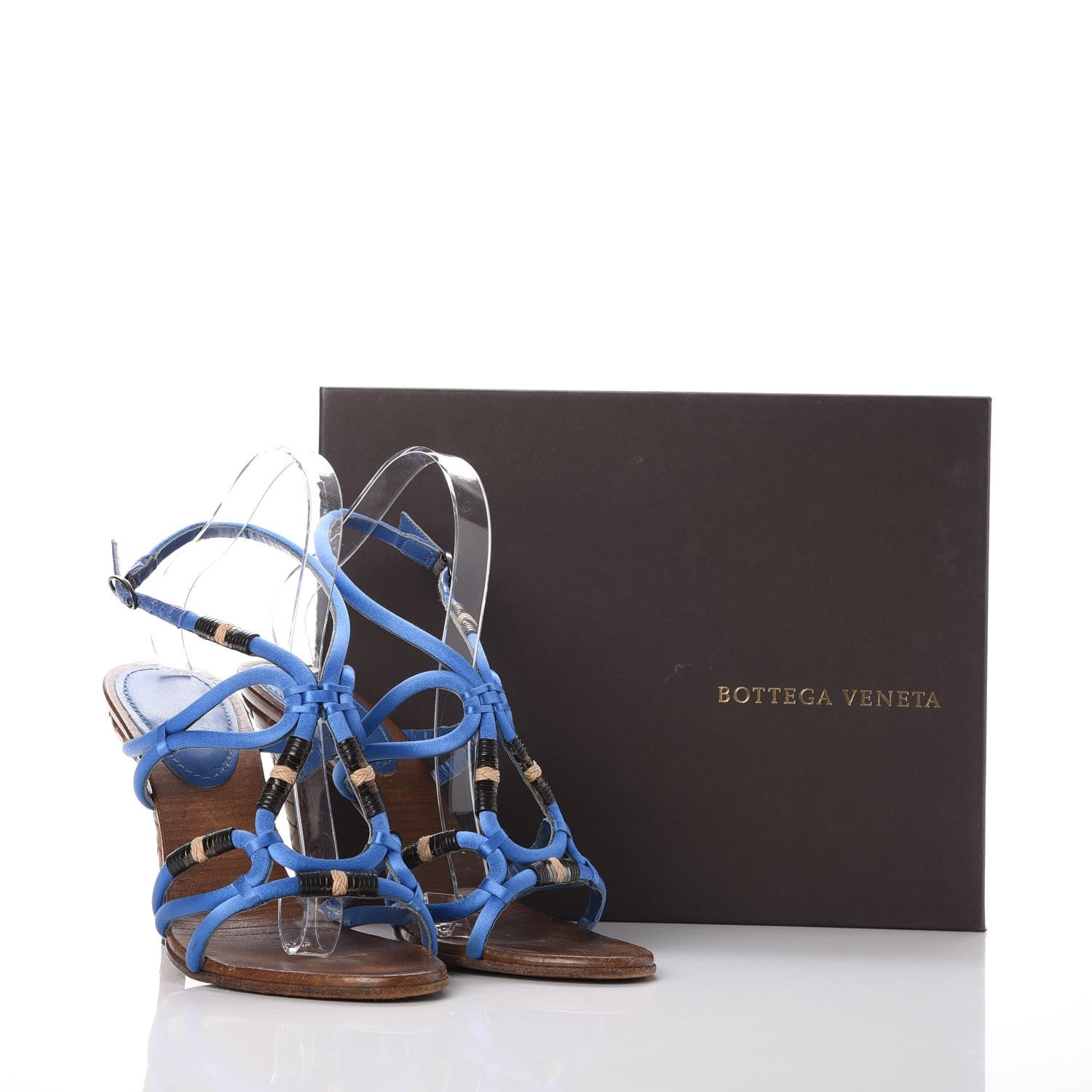 Bottega Veneta Satin Rope Strappy Sandals 38.5 Ocean 14 of 14
