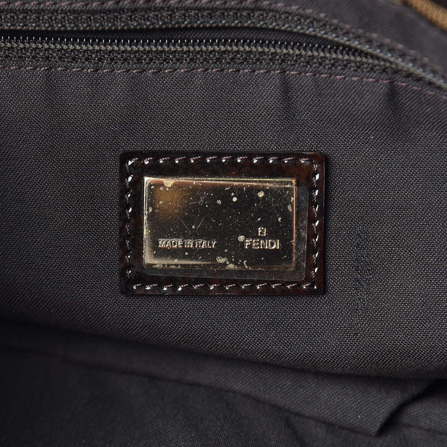 Fendi Zucca Patent Mia Shoulder Flap Tobacco 6 of 13