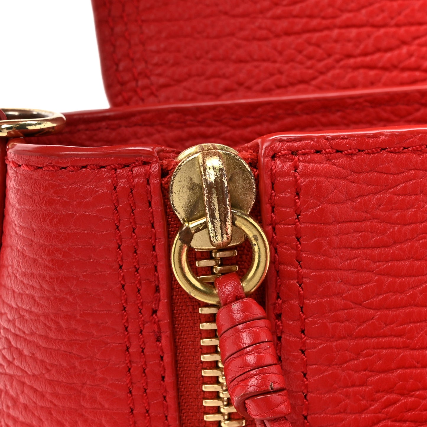 Textured Calfskin Mini Pashli Satchel Red