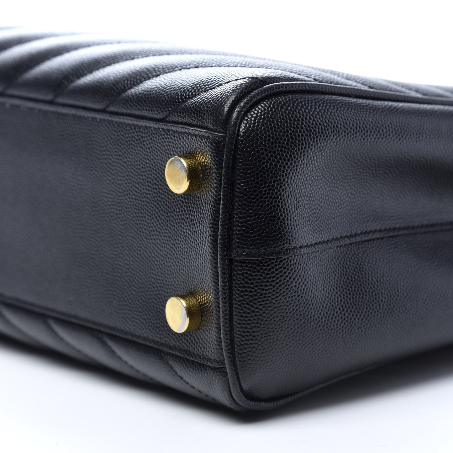 Grain De Poudre Matelasse Chevron Monogram Shopping Bag Black