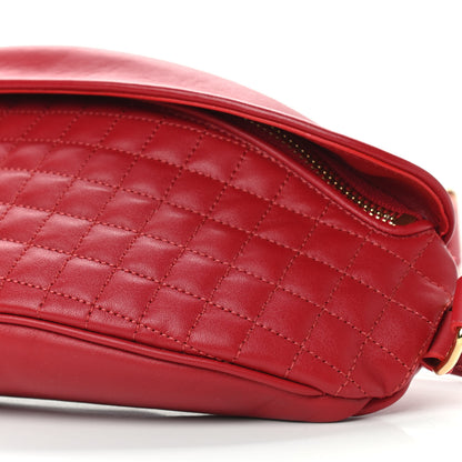 Celine Calfskin Quilted C Charm Belt Bag Red 8 of 8