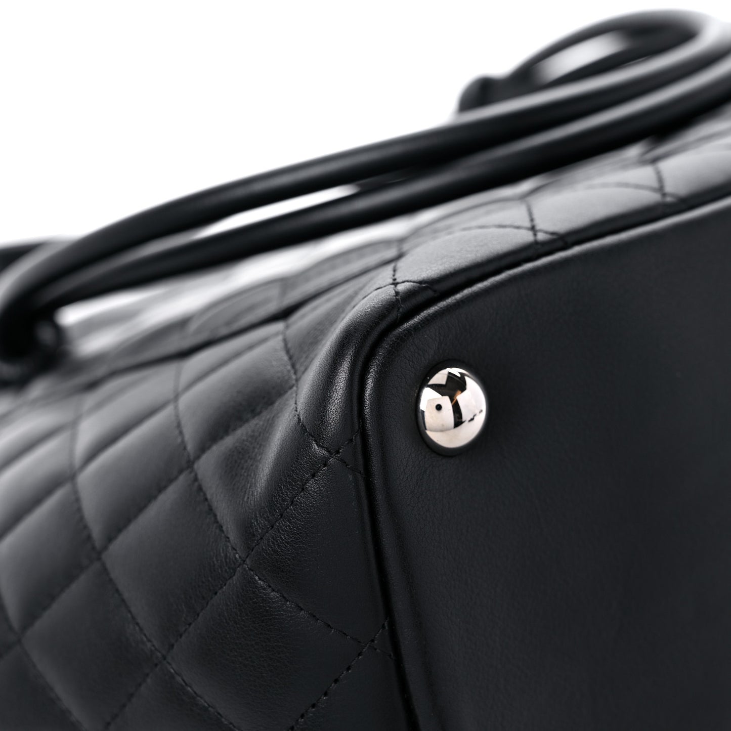 Calfskin Quilted Large Cambon Tote Black
