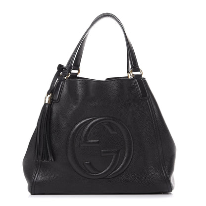 Gucci Pebbled Calfskin Medium Soho Shoulder Bag Black 1 of 13