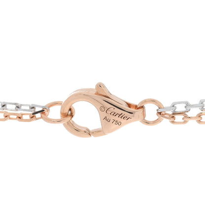 Cartier 18K White Pink Gold Diamond Three Ring LOVE Pendant Necklace 4 of 5