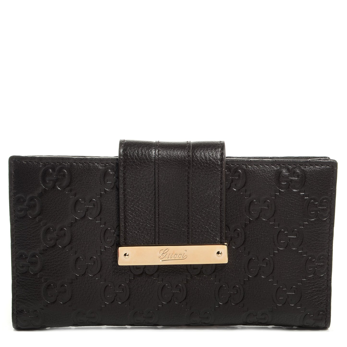 Guccissima Ladies Web Long Wallet Chocolate