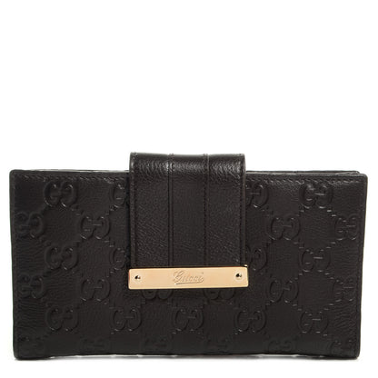 Gucci Guccissima Ladies Web Long Wallet Chocolate 1 of 7