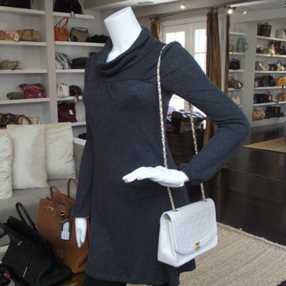 Chanel Vintage Lambskin Medium Flap Bag White 2 of 13