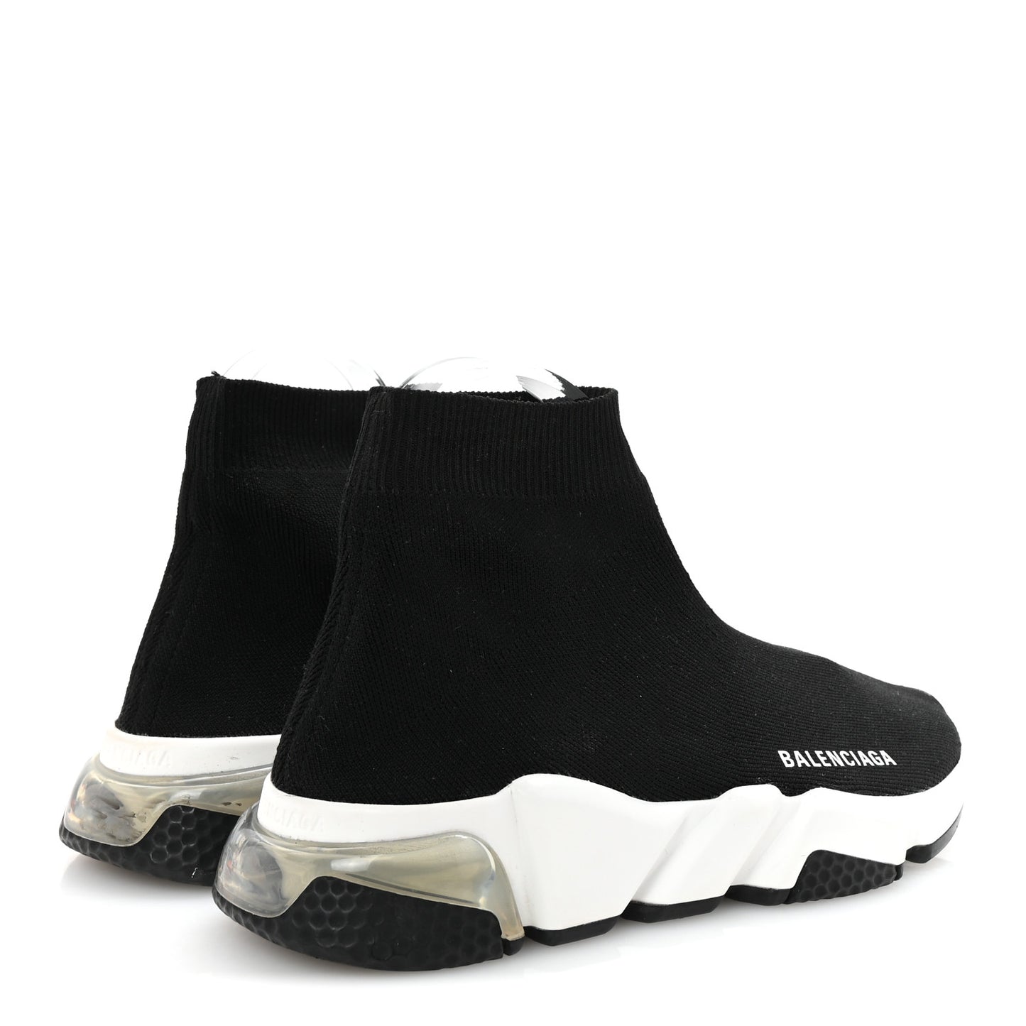 Neoprene Knit Womens Speed Clear Sole Sneakers 38 Black White