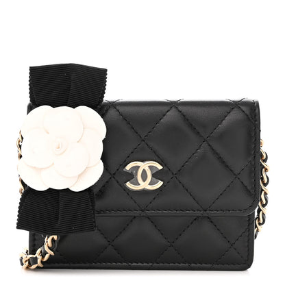 Chanel Lambskin Quilted My Chanel Lady Card Holder On Chain Black 1 of 11