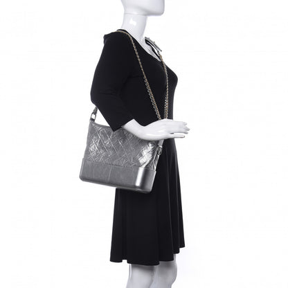 Chanel Metallic Aged Calfskin Quilted Medium Gabrielle Silver 2 of 11