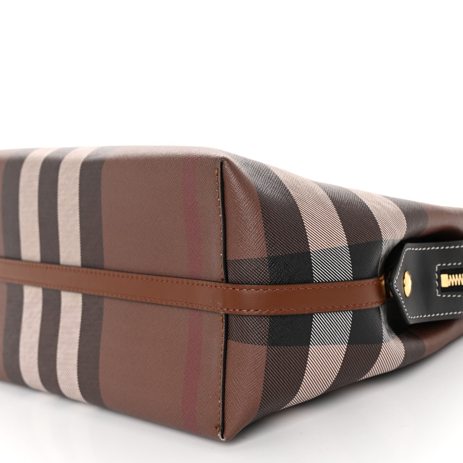 Burberry E-Canvas Check Calfskin Medium Catherine Tote Bag Dark Birch Brown 9 of 9