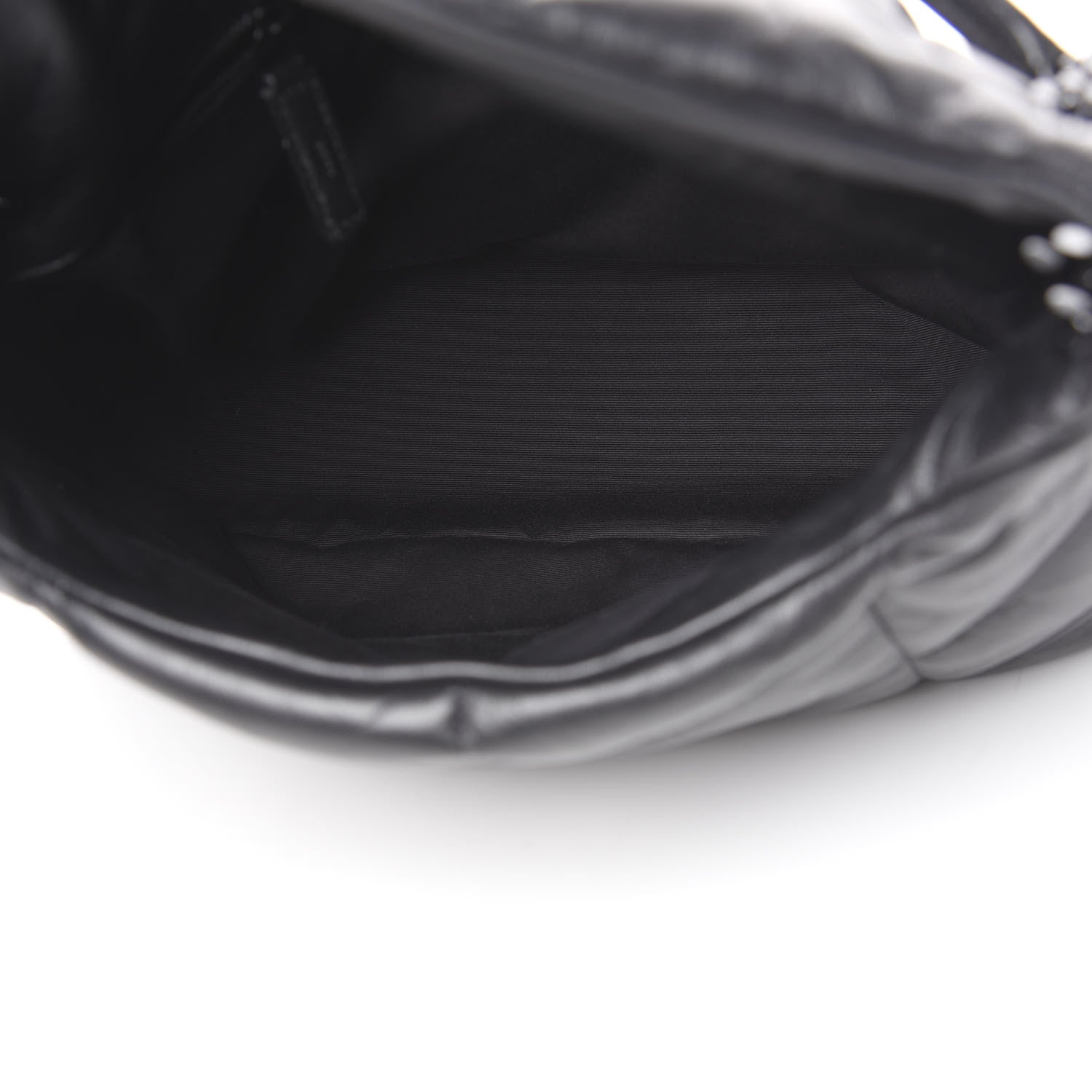 Saint Laurent Lambskin Quilted Medium Loulou Puffer Monogram Chain Satchel Black 4 of 8