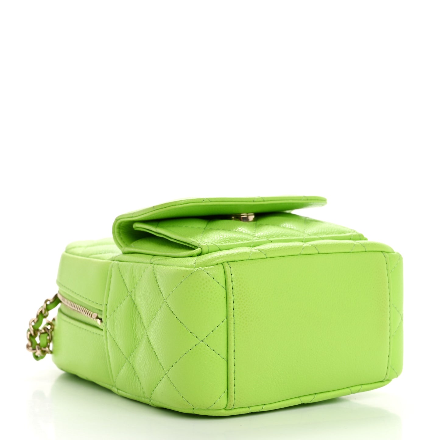 Caviar Quilted CC Mini Classic Backpack Neon Green