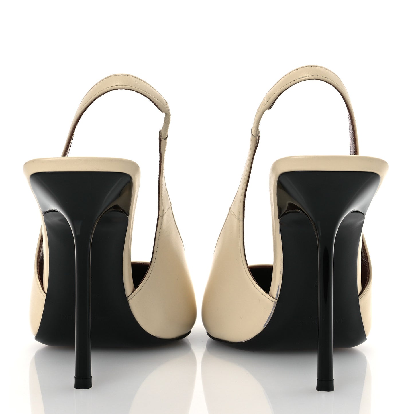 Calfskin Kiss 105 Slingback Pumps 37 Egg Shell