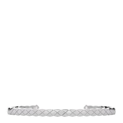 Chanel 18K White Gold Diamond Coco Crush Cuff Bracelet S 1 of 5