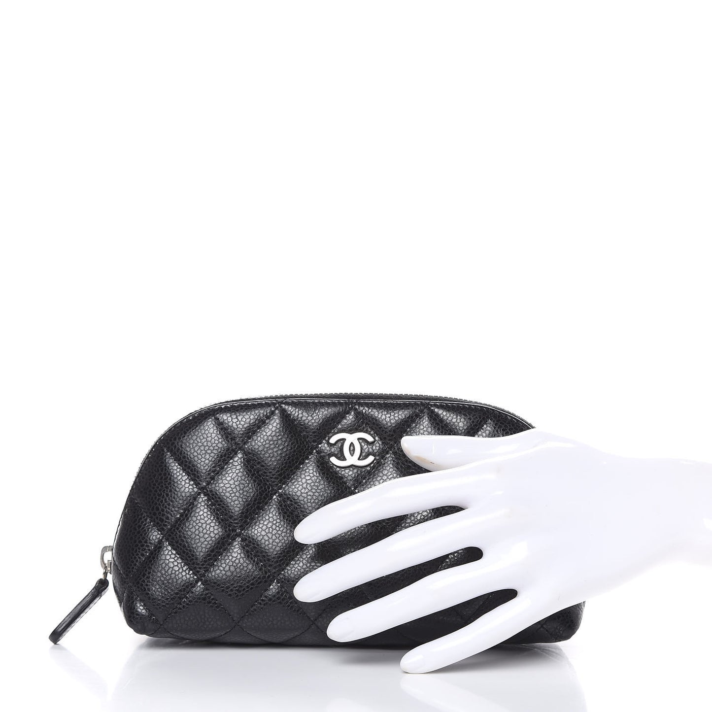 Caviar Quilted Cosmetic Case Black