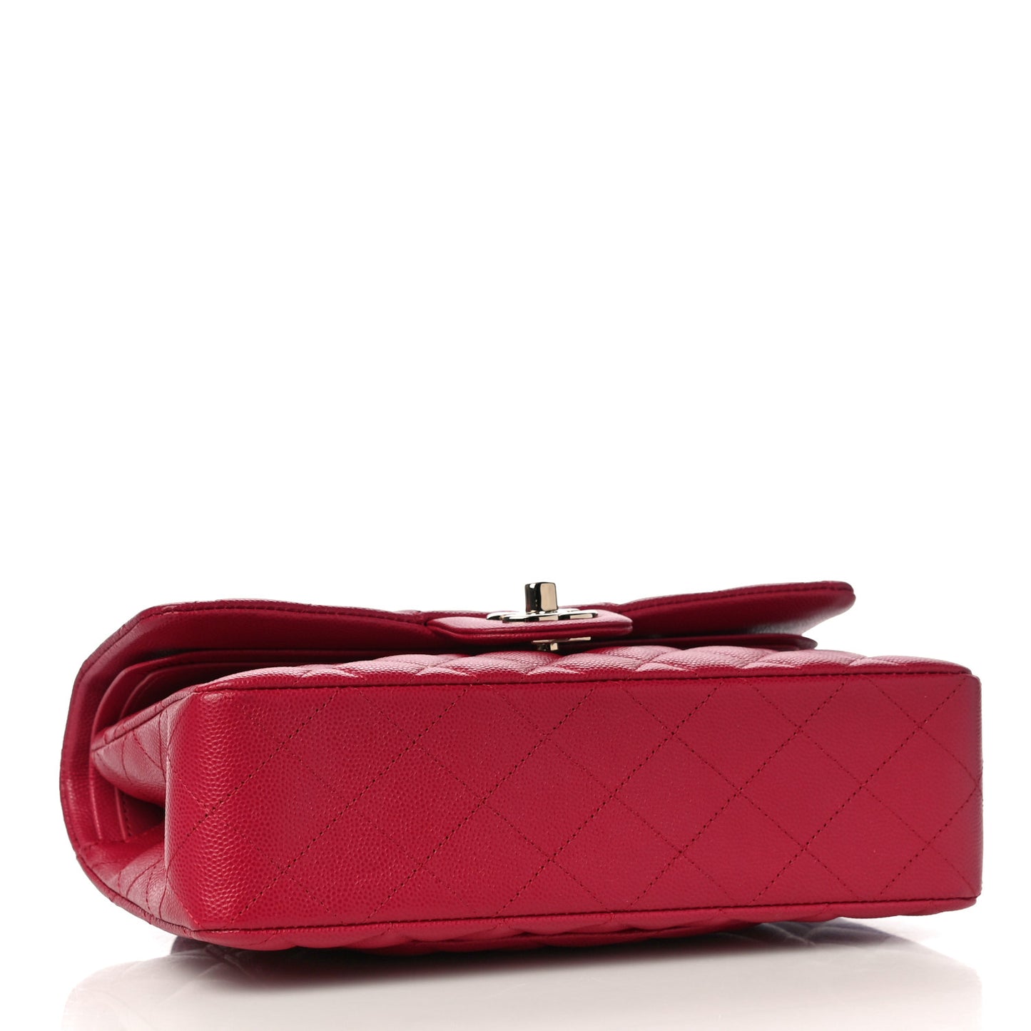 Caviar Quilted Small Double Flap Dark Pink
