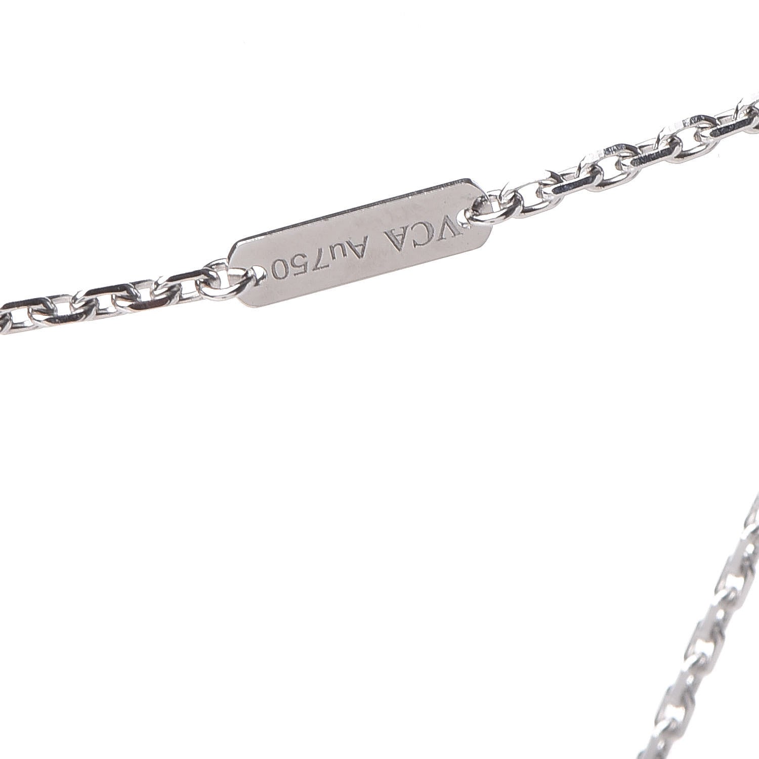 Van Cleef & Arpels 18K White Gold Mother of Pearl Magic Alhambra Pendant Necklace 5 of 7