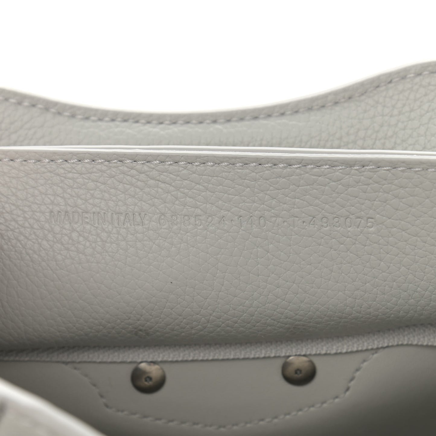 Grained Calfskin Neo Classic Silver Hardware Mini City Light Grey