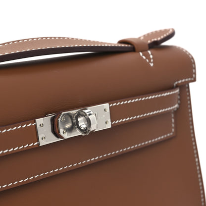 Hermes Swift Kelly Pochette Clutch Gold 11 of 12