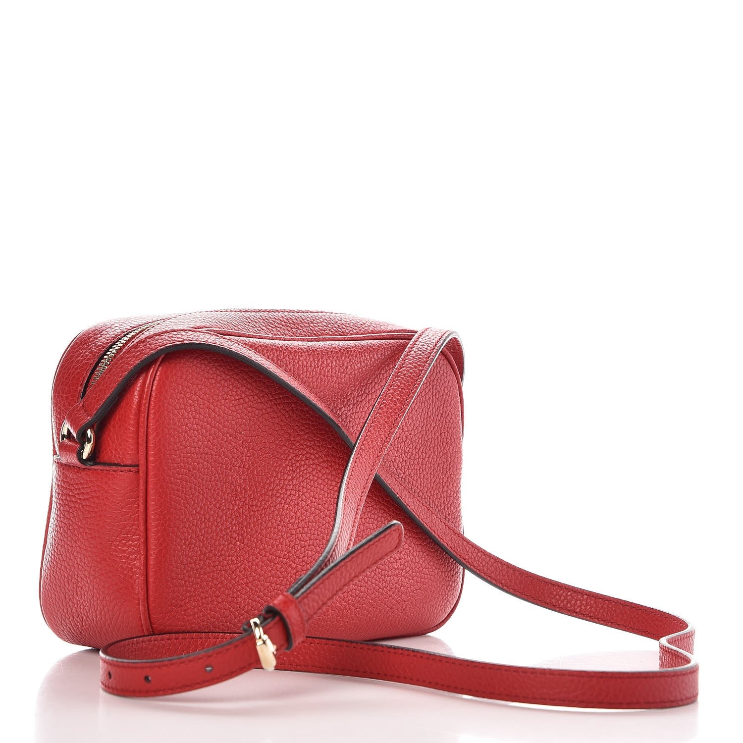 Gucci Pebbled Calfskin Small Soho Disco Bag Vibrant Red 3 of 8