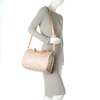 Louis Vuitton Damier Azur Tahitienne Speedy Bandouliere 30 Rose Ballerine 2 of 8