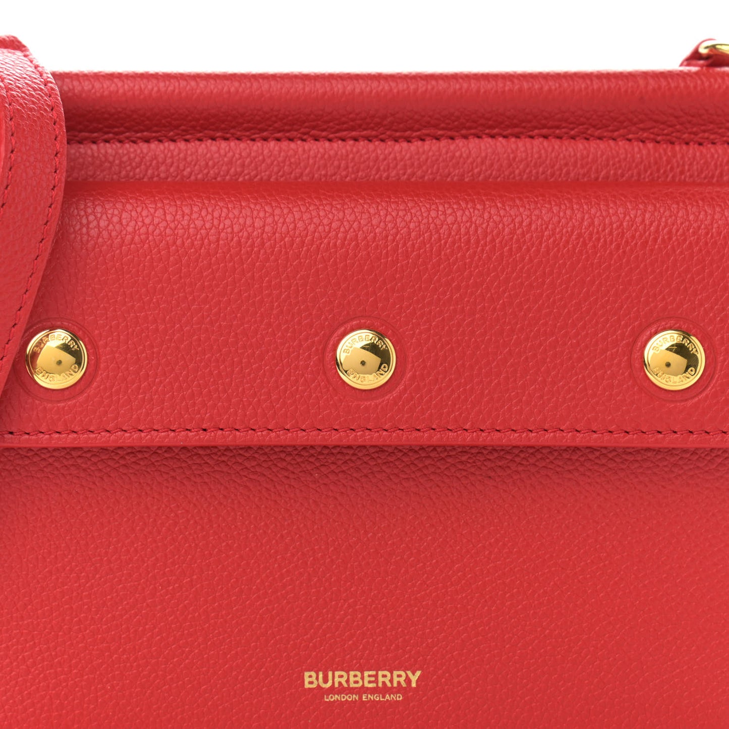 Grainy Calfskin Mini Title Bag with Pocket Detail Red