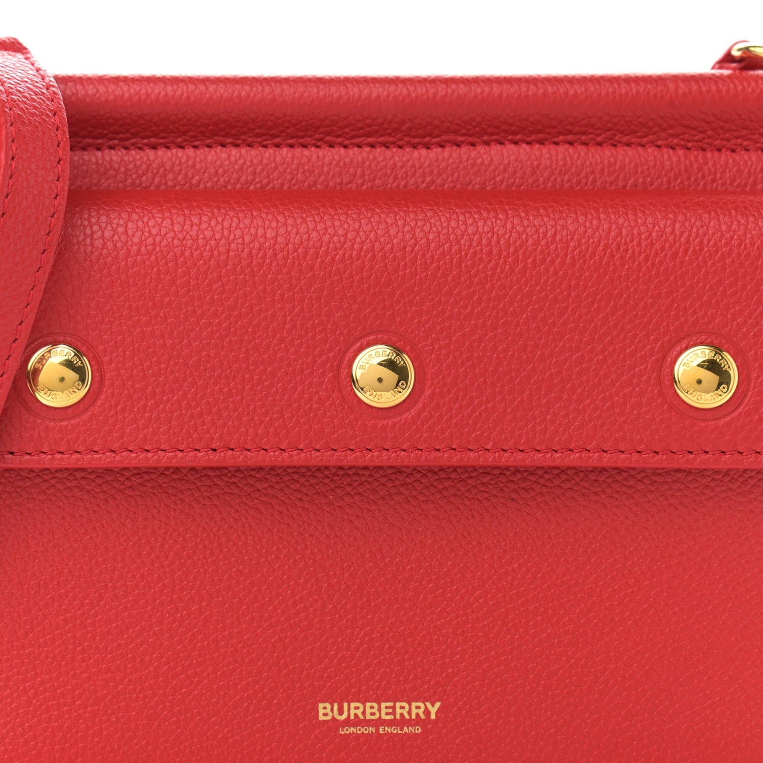 Burberry Grainy Calfskin Mini Title Bag with Pocket Detail Red 8 of 10