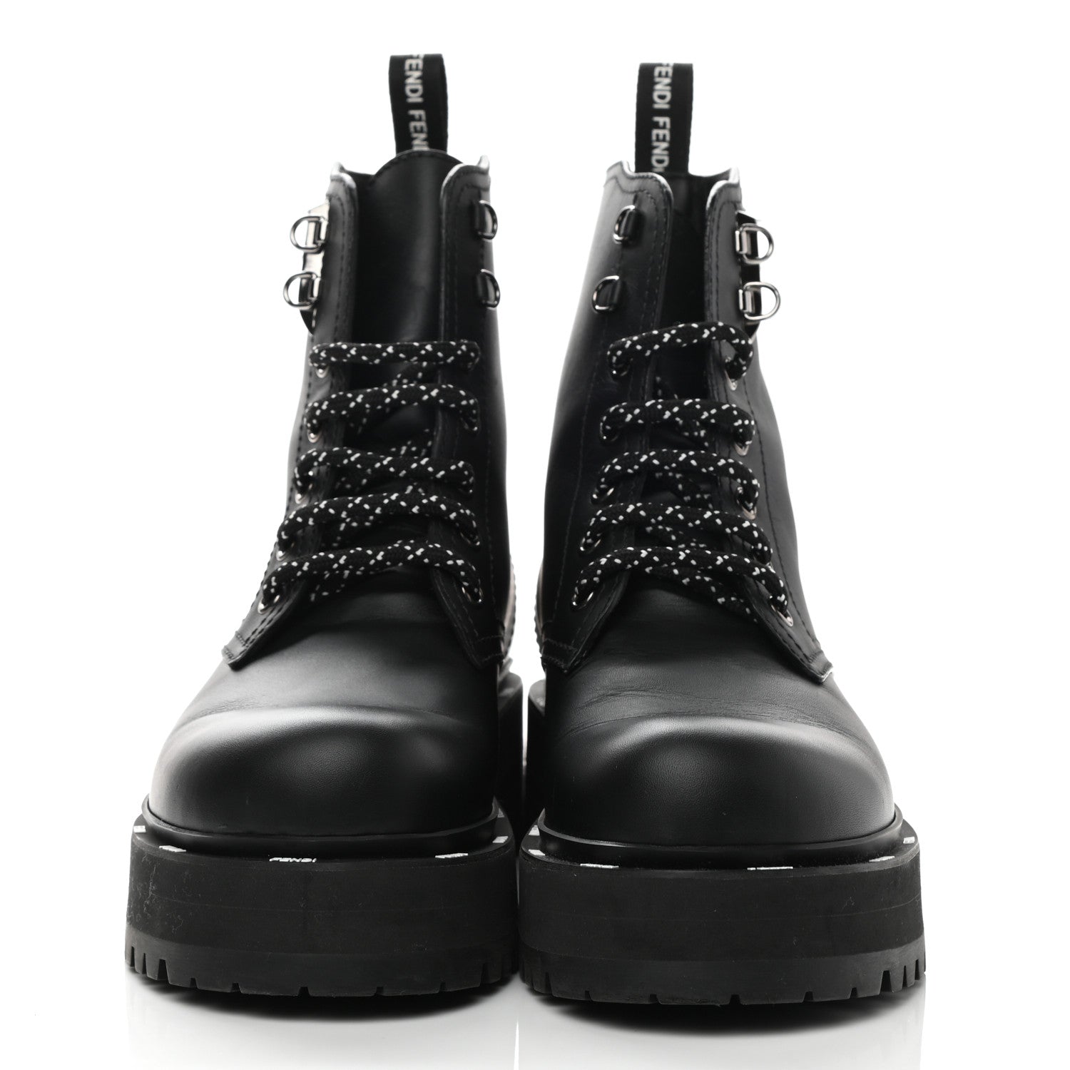 Fendi Calfskin FFreedom Platform Biker Boots 36.5 Black 2 of 8