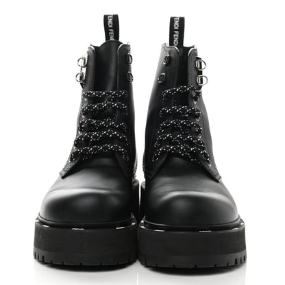 Fendi Calfskin FFreedom Platform Biker Boots 36.5 Black 2 of 8
