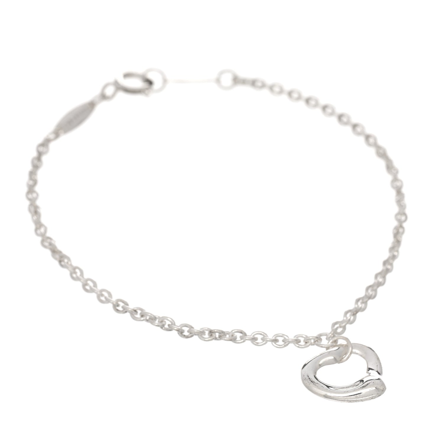 Sterling Silver Elsa Peretti Open Heart Charm Bracelet